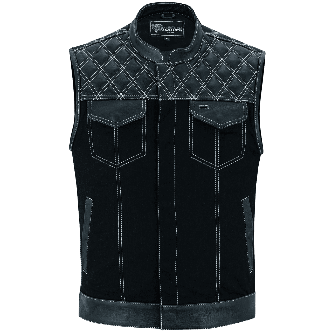 Motorhead - Mens Denim Motorcycle Vest in Black