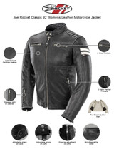 Joe Rocket Classic 92 Womens Leather Motorcycle Jacket - Infographics