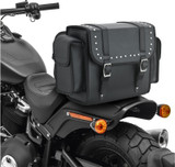 Vance Medium Black Studded Motorcycle Sissy Bar Bag for Harley Davidson Motorcycles