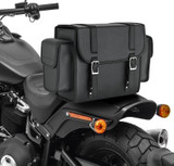 Vance VS320 Medium Black Braided Motorcycle Sissy Bar Bag for Harley Davidson Motorcycles