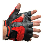 Vance VL428 Mens Black Shorty Stretch Leather Gloves - Red
