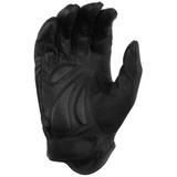 Mens GL703 Black Premium Gel Palm Reflective Skull Motorcycle Leather Gloves - Palm View