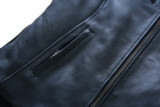 Vance Leather VL631 Women's Black Soft Cowhide Leather Sporty Scooter Crossover Biker Motorcycle Riding Jacket - close ups