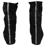 Mens RS002 Black Full Coverage Hard Walking Sole Motorcycle Rain Boot Covers - Back View