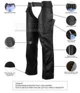 Black Deep Jean Pocket Leather Chaps - Info