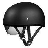 Daytona Skull Cap Half Helmet with Inner Sun Shield - Flat Black
