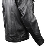 Mens VL512 Leather Motorcycle Jacket - Side