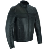Mens VL531 Premium Racer Leather Commuter Motorcycle Jacket - side