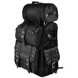 Vance VS347 Black Extra Large Studded 2-Piece Motorcycle Travel Touring Sissy Bar Bag - side