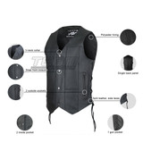 Jafrum MV106 Mens Black Concealed Carry Ten Pocket Leather Vest - Infographics