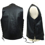 Vance MV106 Tall Size Mens Black Concealed Carry Ten Pocket Leather Vest -Detail View