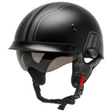 GMax HH 65 Full Dressed Twin Half Helmet - Black/Silver