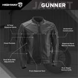 Highway 21 Gunner Leather Motorcycle Jacket - Infographics