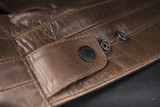Highway 21 Primer Leather Motorcycle Jacket - detail view