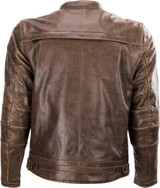 Highway 21 Primer Leather Motorcycle Jacket - back view