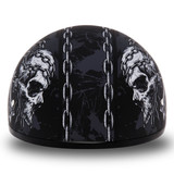 Daytona Skull Cap Skull Chains Half Helmet-Front