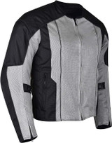 Advanced Vance VL1627 3-Season Mesh/Textile CE Armor Motorcycle Jacket - sliver/back