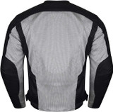 Advanced Vance VL1627 3-Season Mesh/Textile CE Armor Motorcycle Jacket - sliver/back - back view