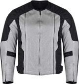 Advanced Vance VL1627 3-Season Mesh/Textile CE Armor Motorcycle Jacket - sliver/back - Front view