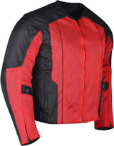 Advanced Vance VL1627 3-Season Mesh/Textile CE Armor Motorcycle Jacket - black/red