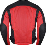 Advanced Vance VL1627 3-Season Mesh/Textile CE Armor Motorcycle Jacket - black/red - back view