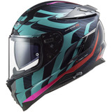 LS2 Challenger Carbon Flames Helmet-Blue/Red-Side-View
