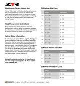 Z1R Range Uptake Helmet - size chart