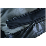 Vance Leather VL551B Men's Sven Bomber Black Waxed Premium Cowhide Motorcycle Leather Jacket with Removeable Hood  - detail