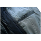 Vance Leather VL551B Men's Sven Bomber Black Waxed Premium Cowhide Motorcycle Leather Jacket with Removeable Hood  - detail