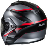 HJC-C91-KARAN-Modular-Motorcycle-Helmet-Red/Grey-Rear-View