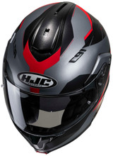 HJC-C91-KARAN-Modular-Motorcycle-Helmet-Red/Grey-Top-View