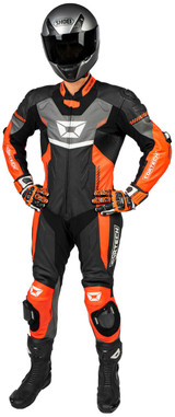 Cortech-Revo-Sport-Air-Mens-1-Piece-Motorcycle-Leather-Race-Suit-Red/Gun-Main
