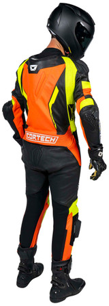 Cortech-Sector-Pro-Air-Motorcycle-Race-Suit-Orange/Yellow-Rear-View