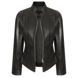 Vance-Leathers-VL650B-Ladies-Premium-Soft-Lightweight-Black-Fitted-Motorcycle-Leather-Jacket-Front-View