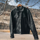 Vance-Leathers-VL555B-Mens-Black-Motorcycle-Trucker-Leather-Jacket-life-style-image