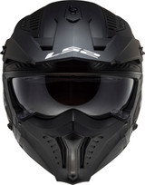 LS2-Drifter-Solid-Open-Face-Motorcycle-Helmet-Sunshield-Matte-Black-front-view