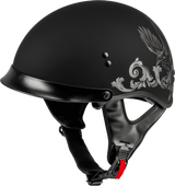 Gmax-HH-65-Corvus-Half-Face-Motorcycle-Helmet-with-Peak-Visor-matte black/tan-main