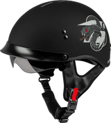 Gmax-HH-65-DRK1-Black-Grey-Half-Face-Motorcycle-Helmet-with-Peak-Visor-main