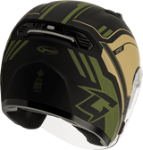 Gmax-OF-87-Duke-Open-Face-Motorcycle-Helmet-Matte-Black-Green-back-side-view