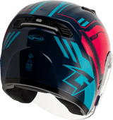 Gmax-OF-87-Duke-Open-Face-Motorcycle-Helmet-Blue-Red-back-side-view