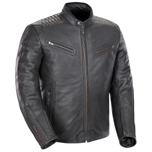 Joe Rocket Vintage Rocket Mens Leather Motorcycle Jacket - Black