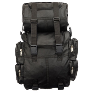 Jafrum SB1 PU Black Expandable Motorcycle Luggage Travel Backpack Rucksack Sissy Bar Bag