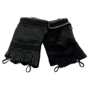 Vance VL451 Mens Black Mesh Gel Palm Fingerless Gloves