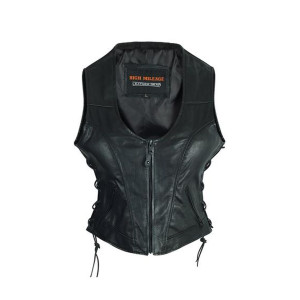 Women's Leather Motorcycle Vest | Leather Biker Vest Womens