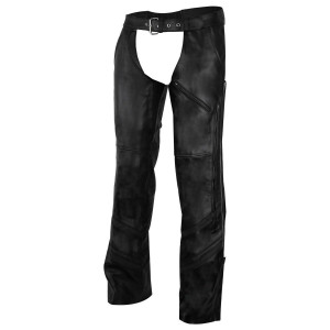 Mens Black Premium Cowhide Jeans Style Biker Motorcycle Leather