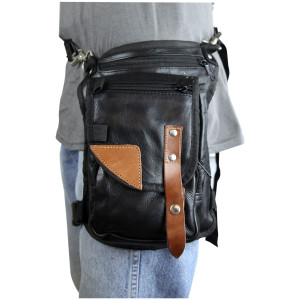 Black Carry Leather Thigh Bag with Waist Belt and concealed Gun Pocket –  Vance Leather