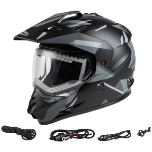 GMax GM-11S Ripcord Adventure Snow Helmet With Electric Shield-Black/Grey
