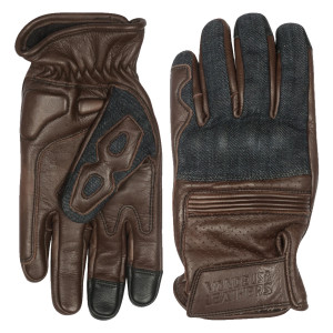 Vance VL480Br Denim and Leather Motorcycle Gloves - Detail