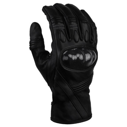 Vance GL704 Mens Black Hard Knuckle Motorcycle Racer Leather Gloves