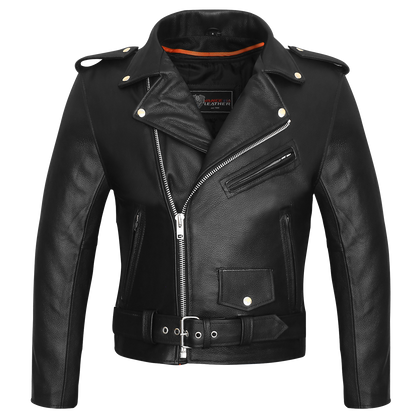 Vance VL516 Black Classic Motorcycle Leather Biker Jacket-Main